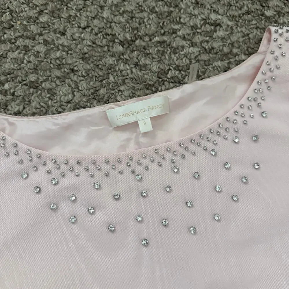 LoveShackFancy | Ballet Pink Kanoa/Lively Crop Top/Skirt Rhinestone Matching Set